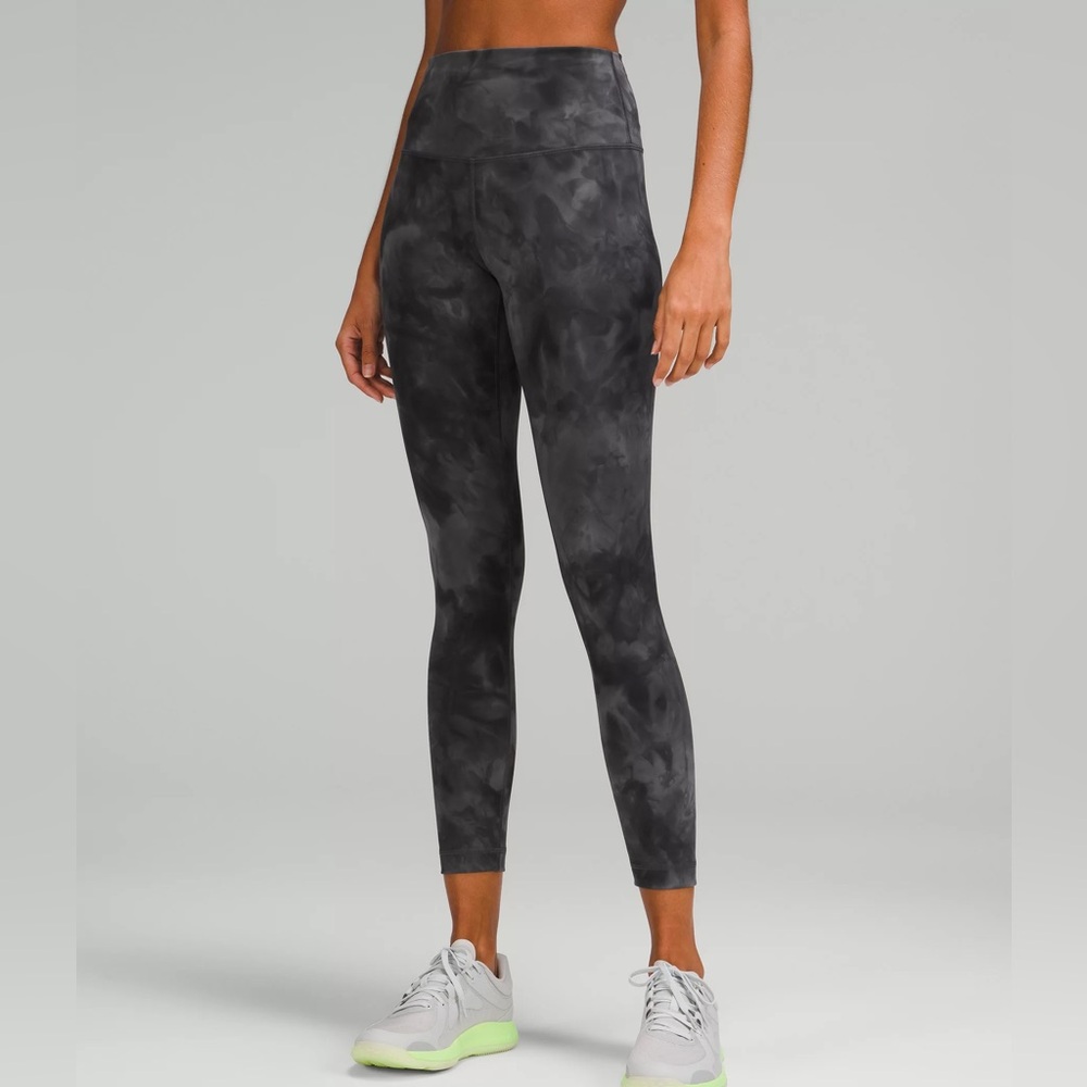 Lululemon Wunder Train 25” Grey Marble Leggings